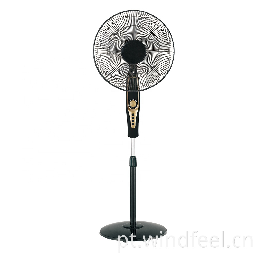 Ventilador elétrico de pedestal oscilante de base redonda de 2,5 kg silencioso para interior Ventiladores de pedestal com motor de alumínio para casa